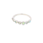 9kt White Gold eternity band millgrain finish Opal and DIamonds - Masterpiece Jewellery Opal & Gems Sydney Australia | Online Shop