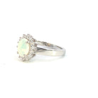 Sterling Silver White Opal cluster ring 8x6mm - Masterpiece Jewellery Opal & Gems Sydney Australia | Online Shop