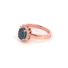 Rose Gold Plated Opal triplet 8x6mm cluster ring - Masterpiece Jewellery Opal & Gems Sydney Australia | Online Shop