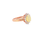 Rose Gold plated sterling silver White Opal 8x6mm cluster ring - Masterpiece Jewellery Opal & Gems Sydney Australia | Online Shop