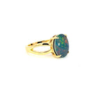 Gold Plated 12x10mm Opal triplet split shank ring - Masterpiece Jewellery Opal & Gems Sydney Australia | Online Shop