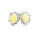 Sterling Silver 7x5mm White Opal cluster earrings - Masterpiece Jewellery Opal & Gems Sydney Australia | Online Shop