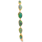 One 9kt Yellow gold bracelet with 5.32ct black Opals bezel set - Masterpiece Jewellery Opal & Gems Sydney Australia | Online Shop