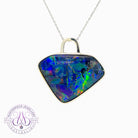 Sterling Silver Freeform Triplet 40x29mm Opal necklace - Masterpiece Jewellery Opal & Gems Sydney Australia | Online Shop