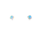 One pair of 9kt White Gold 3.5mm Crystal Opal earrings studs - Masterpiece Jewellery Opal & Gems Sydney Australia | Online Shop