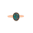 Rose Gold plated sterling silver 9x7mm Triplet Opal ring bezel set - Masterpiece Jewellery Opal & Gems Sydney Australia | Online Shop