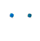 9kt White Gold pair of 4mm Doublet Opal earrings 4 claw studs - Masterpiece Jewellery Opal & Gems Sydney Australia | Online Shop