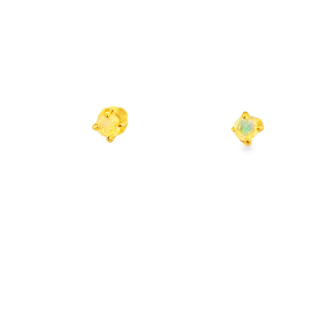 Pair of Gold Plated Sterling Silver 3mm Opal studs - Masterpiece Jewellery Opal & Gems Sydney Australia | Online Shop