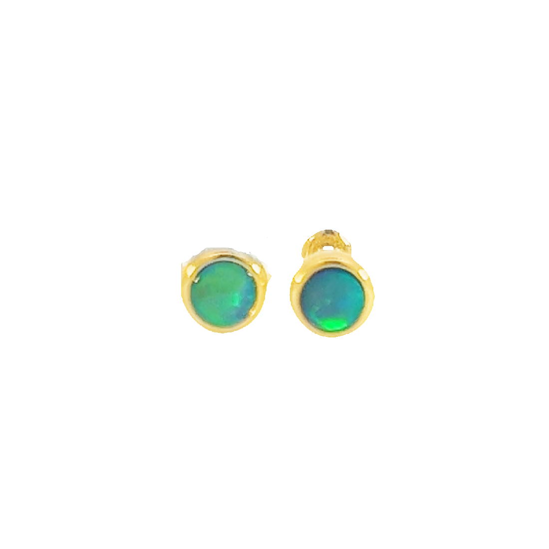 Handmade Opal Stud Earrings - Gold/Silver | Dainty & Cute | Crystal Fire Opal Jewelry | Gift for Her 3mm - Masterpiece Jewellery Opal & Gems Sydney Australia | Online Shop