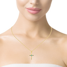 14kt Yellow Gold Opal 4mm Cross pendant - Masterpiece Jewellery Opal & Gems Sydney Australia | Online Shop