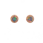 Rose Gold plate 5mm Opal triplet halo earring studs - Masterpiece Jewellery Opal & Gems Sydney Australia | Online Shop