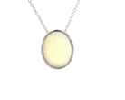 Sterling Silver White Opal slider pendant 15.6x11.8mm - Masterpiece Jewellery Opal & Gems Sydney Australia | Online Shop