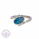 Sterling Silver Oval split shank Opal doublet ring - Masterpiece Jewellery Opal & Gems Sydney Australia | Online Shop