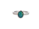 Sterling Silver Opal triplet oval and cubic zirconia ring - Masterpiece Jewellery Opal & Gems Sydney Australia | Online Shop