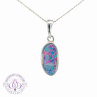 Sterling Silver Opal doublet 24x7.5mm Pendant - Masterpiece Jewellery Opal & Gems Sydney Australia | Online Shop