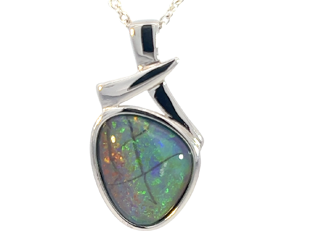 Sterling Silver Opal triplet pendant 25x12.9mm - Masterpiece Jewellery Opal & Gems Sydney Australia | Online Shop