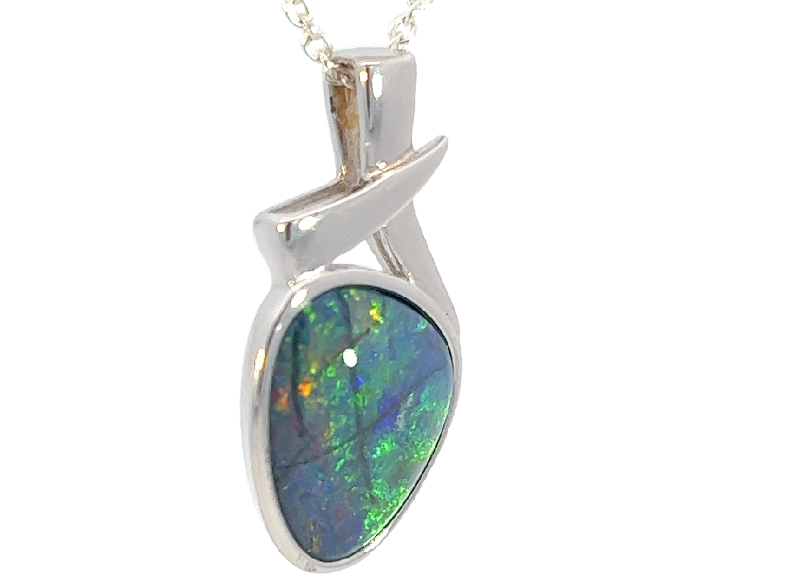 Sterling Silver Opal triplet pendant 25x12.9mm - Masterpiece Jewellery Opal & Gems Sydney Australia | Online Shop