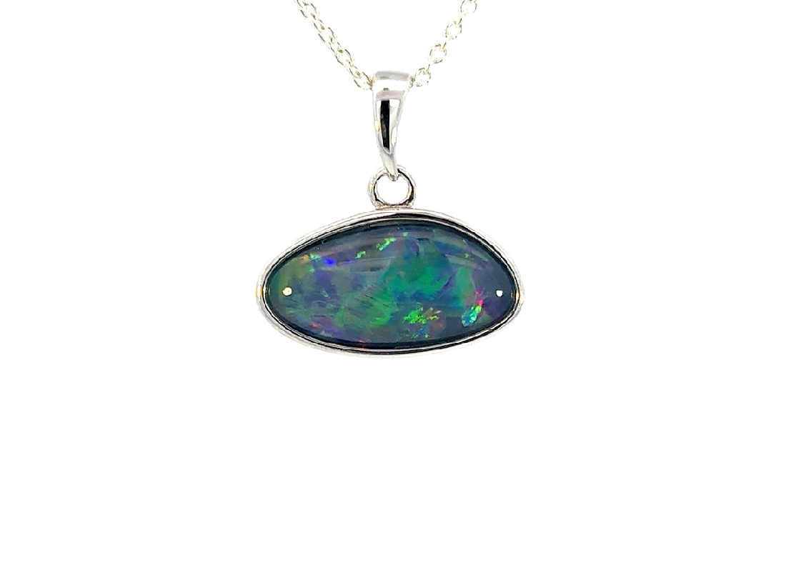 Sterling Silver Opal triplet 20x18.9mm pendant - Masterpiece Jewellery Opal & Gems Sydney Australia | Online Shop