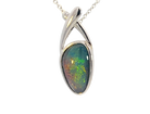 Sterling Silver freeform Opal triplet 26.7x10.9mm pendant - Masterpiece Jewellery Opal & Gems Sydney Australia | Online Shop