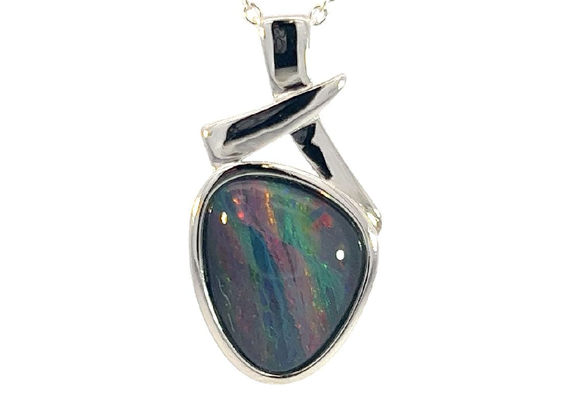 Sterling Silver Opal triplet 25x13mm pendant - Masterpiece Jewellery Opal & Gems Sydney Australia | Online Shop