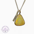 Sterling Silver Crystal Opal pendant with cubic zirconias triangular shape - Masterpiece Jewellery Opal & Gems Sydney Australia | Online Shop