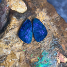 Pair of Loose Opal doublets blue 7.39ct - Masterpiece Jewellery Opal & Gems Sydney Australia | Online Shop