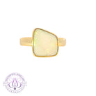 Gold plated Sterling Silver White Opal 1.25ct bezel set ring - Masterpiece Jewellery Opal & Gems Sydney Australia | Online Shop