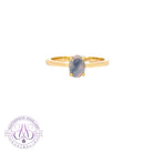 Gold plated sterling silver solitaire 7x5mm Black Opal ring - Masterpiece Jewellery Opal & Gems Sydney Australia | Online Shop