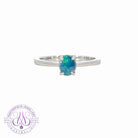 Sterling Silver Black Opal solitaire ring 6x5mm - Masterpiece Jewellery Opal & Gems Sydney Australia | Online Shop