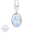 18kt White Gold Semi Black Opal 3.4ct oval pendant - Masterpiece Jewellery Opal & Gems Sydney Australia | Online Shop