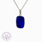 Sterling Silver Blue Opal doublet rectangular pendant - Masterpiece Jewellery Opal & Gems Sydney Australia | Online Shop