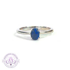 Sterling Silver Black Opal 0.4ct Deep Blue solitaire ring