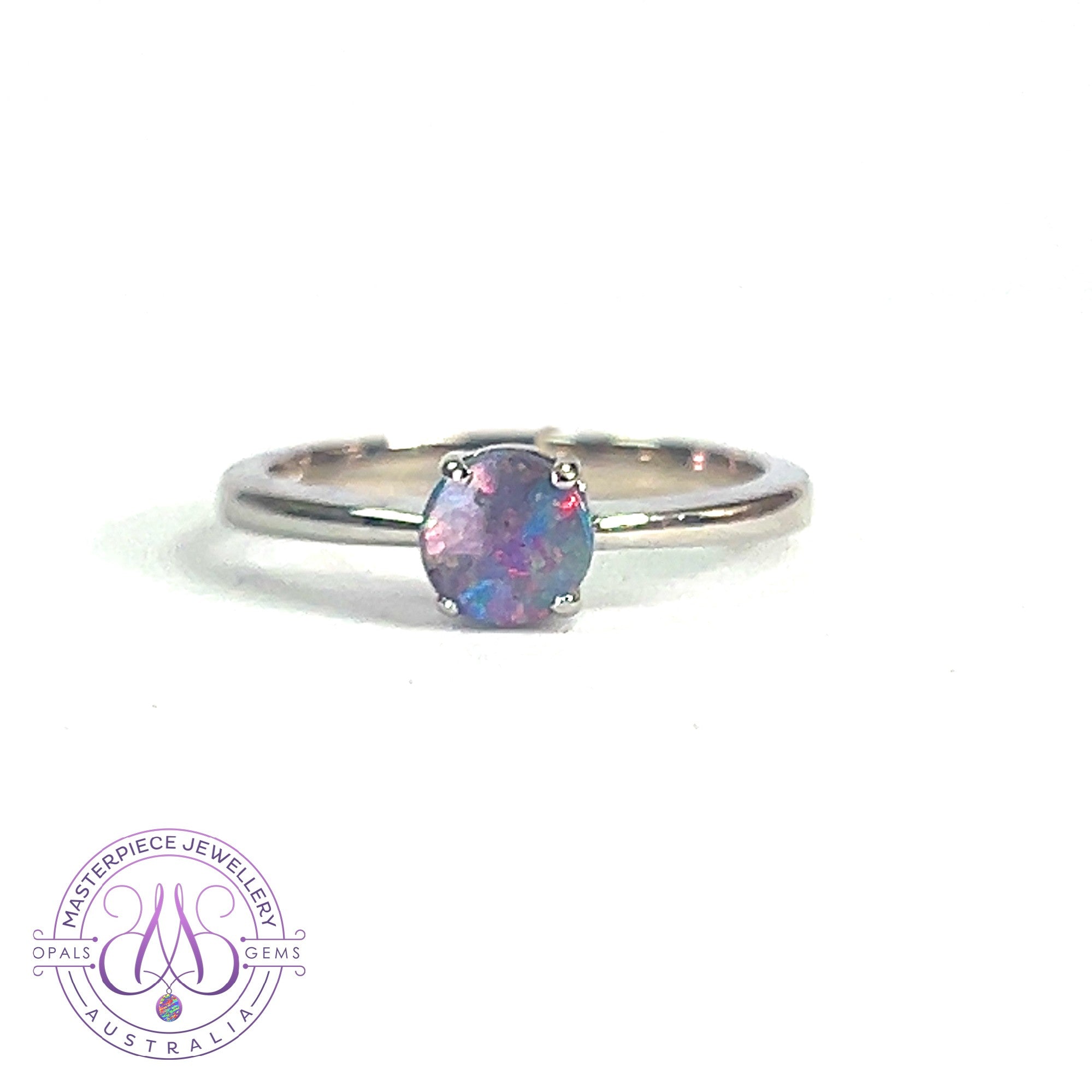 Sterling Silver Black Opal 0.4ct Boulder Opal solitaire ring