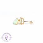 Pair of 14kt Yellow Gold pear shape Crystal Opals 0.75ct studs