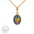 9kt Yellow Gold 8x6mm Opal triplet pendant