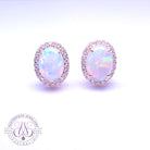 14kt Yellow Gold Light Opal cluster earrings