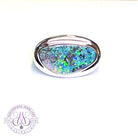 9kt White Gold Boulder Opal 5.52ct gents ring