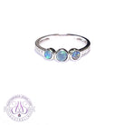 14kt White Gold 3 Black Opal and diamond ring