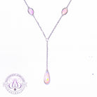 14kt White Gold 3 Opal necklace