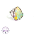 Sterling Silver White Opal 9.46ct ring