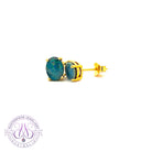 Pair of Gold plated sterling silver 8x6mm Opal triplet studs claw set