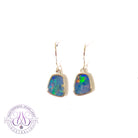 Sterling Silver dangling square shape Opal doublet earrings