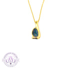 Gold plated Sterling Silver Opal doublet L shape pendant