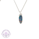 Sterling Silver long oval Opal doublet pendant