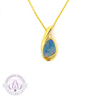 Gold plated Sterling Silver triangle shape Opal doublet pendant