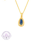 Gold Plated Sterling Silver pear shape drop style Opal doublet pendant