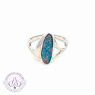 Sterling Silver cut out design Opal doublet ring