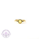 Gold Plated Sterling Silver White Opal 6mm round and cz ring