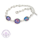 Sterling Silver Opal triplet bracelet 14x10 and 10x8mm