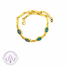 Gold Plated Silver 4 Opal triplet bracelet